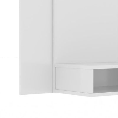 Painel Tv 43 Polegadas Suspenso Com Nichos Bonsai - Branco
