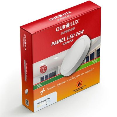 Painel Led Super Eco Sobrepor Redondo 24 Watts Bivolt 6500k - 02911 - Ourolux