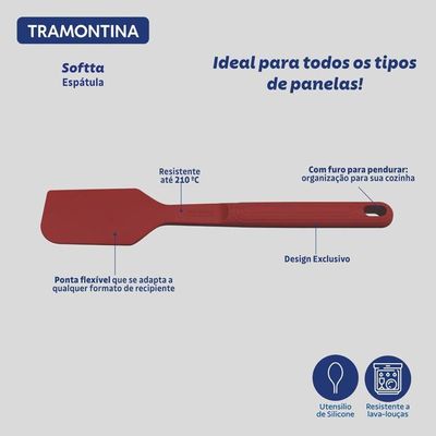 Espátula Tramontina Softta Vermelho De Silicone