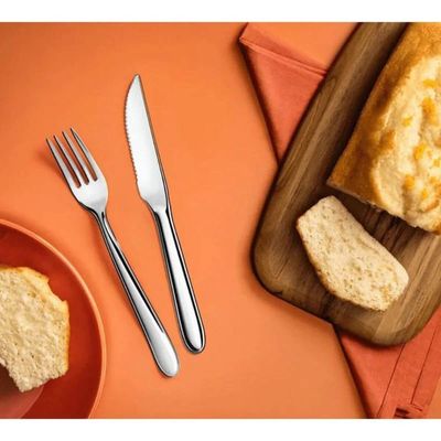 Jogo Garfos e Facas de Churrasco Talheres Inox 48pçs Turim Brinox Mesa Posta Churrascaria
