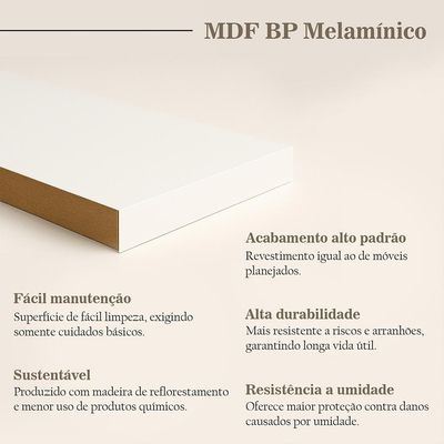 Guarda-Roupa Solteiro Brescia 4 Portas 2 Gavetas Bege