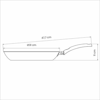 Frigideira Alumínio Antiaderente 30cm Tramontina Turim 2,5L Starflon Max Chumbo Cozinha Servir