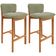 Kit 02 Banquetas Alta Para Cozinha Sala de Jantar Bar Dara L02 Bouclê Oliva - Lyam Decor