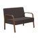 Poltrona 2 Lugares Jade Braço Madeira Suede Marrom.