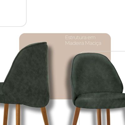 Conjunto Suíça Com 2 Cadeiras Madeira Moderna Mobília Jade Imbuia Natural