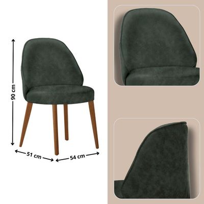 Conjunto Suíça Com 2 Cadeiras Madeira Moderna Mobília Jade Imbuia Natural