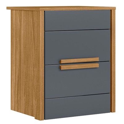 Mesa De Cabeceira Dhara 2 Gavetas 51 Cm Freijo Cinza Moval Freijo Cinza