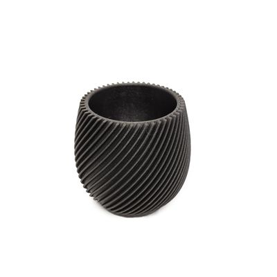 Vasinho 3D Planta Decorativo Cachepot Espiral Cor Grafite Metalizado
