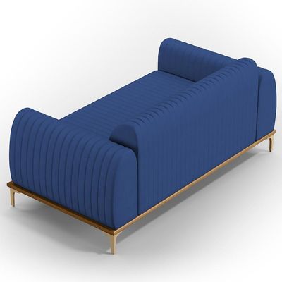 Sofá 3 Lugares Molino 210cm Pés D'ouro Azul Marinho C-304