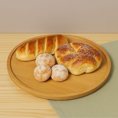 Tábua Giratória 360° de Bambu 45x2,5cm Lyor Bandeja Centro de Mesa Petisco