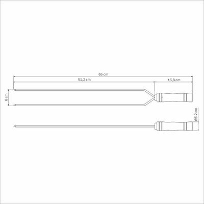 Espeto Duplo Para Churrasco Tramontina Com Lâmina Em Inox E Cabo De Madeira 65cm