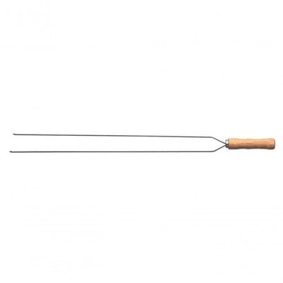 Espeto Duplo Para Churrasco Tramontina Com Lâmina Em Inox E Cabo De Madeira 65cm