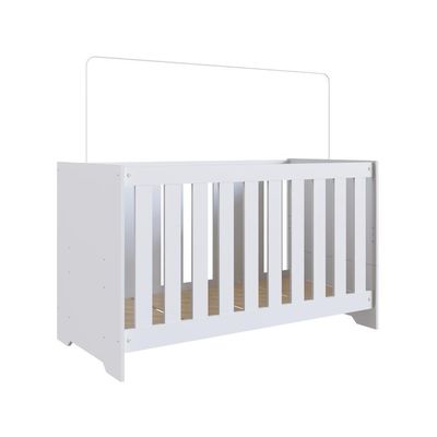 Berço Infantil Cama 3 em 1 133cm Colchão Regulagem de Altura Branco