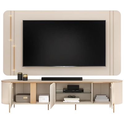 Rack Para Sala com Painel Para TV 75 Pol Orgânico Harper D05 Off White - Lyam Decor