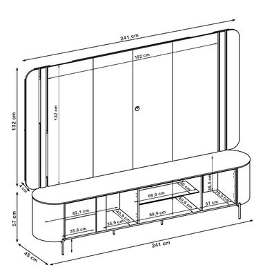 Rack Para Sala com Painel Para TV 75 Pol Orgânico Harper D05 Off White - Lyam Decor