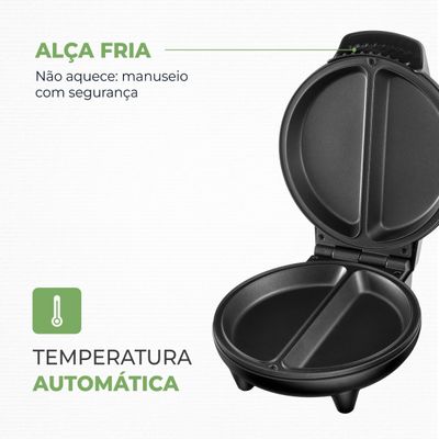 Omeleteira Pratic Omelet II Mondial Preto e Inox 800W OM-04-BI 110