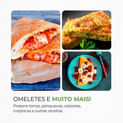 Omeleteira Pratic Omelet II Mondial Preto e Inox 800W OM-04-BI 220