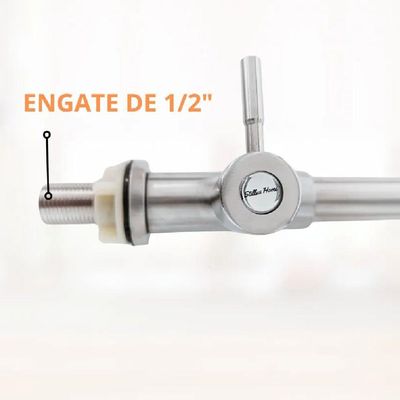 Torneira Gourmet Para Cozinha Em Inox Escovado Alta 37cm - Tor-o23 - Stillus Home