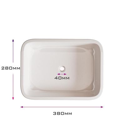 Cuba Pia De Apoio Para Banheiro Em Mármore Sintético Rubi Acabamento Brilhante 28x38 Cm