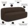 Sofá 3 Lugares 205cm Com Poltrona Giratória Orgânica Heidy F04 Veludo Marrom - Lyam Decor
