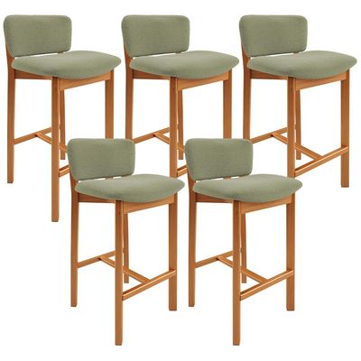 Kit 05 Banquetas Alta Para Cozinha Sala de Jantar Bar Dara L02 Bouclê Oliva - Lyam Decor