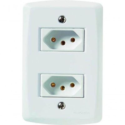 Conjunto 4x2 Com 2 Tomadas 2p+t 10 A 250 V Tramontina Lux2 Branco