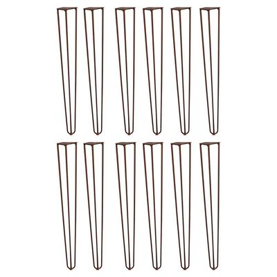 Kit 12 Pés de Metal 60 CM Hairpin Legs Mesa de Canto Aparador Bronze