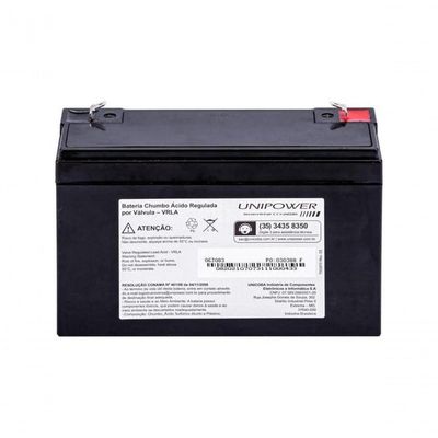 Bateria Estacionária Selada 6v 12ah Vrla Up6120 Unipower