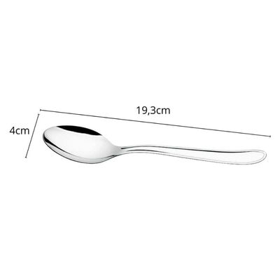 Jogo 12 Colheres de Sopa Mesa 19,3cm Inox Talheres Brinox