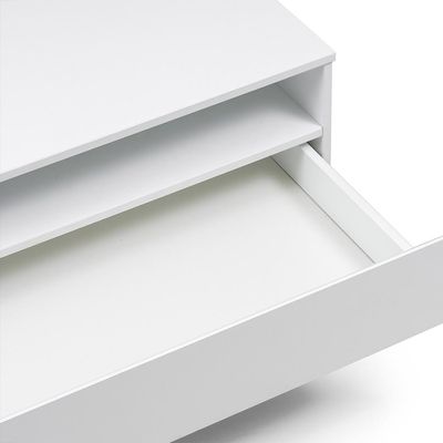 Mesa de Centro Retangular Fresh 1 Gaveta Branca e Imbuia