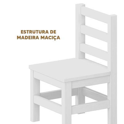 Kit 2 Mini Cadeiras Infantil De Madeira Maciça Infantil Branco S-estofado