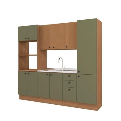 Cozinha Modulada Pixel Kappesberg 100% Mdp Canela-verde Frevo-canela 240cm