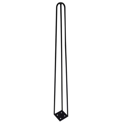 Kit 10 Pés de Metal 60 CM Hairpin Legs Mesa de Canto Aparador Preto G41