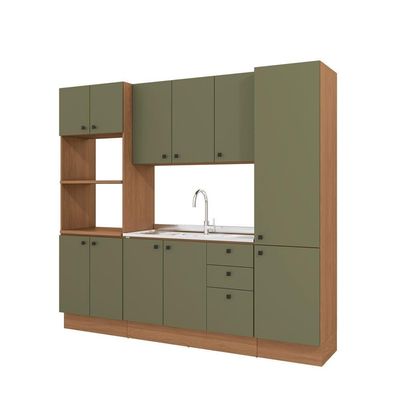 Cozinha Modulada Pixel Kappesberg 100% Mdp Canela-verde Frevo 240cm