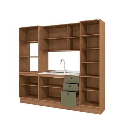 Cozinha Modulada Pixel Kappesberg 100% Mdp Canela-verde Frevo 240cm