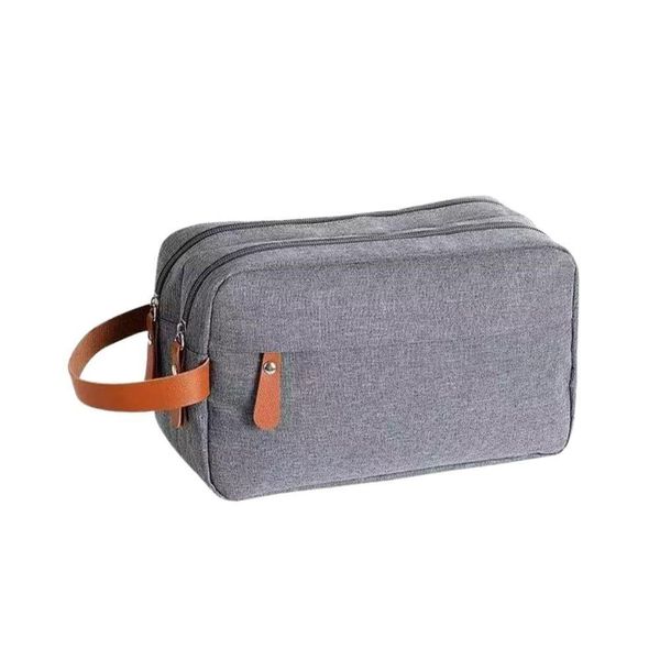 Bolsa Necessaire Masculina Feminina Organizadora Multifuncional Portátil Viagem Trabalho Impermeável Cinza