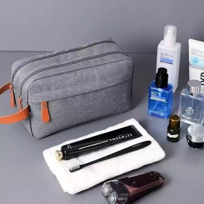 Bolsa Necessaire Masculina Feminina Organizadora Multifuncional Portátil Viagem Trabalho Impermeável Cinza
