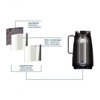 Bule Térmico Tramontina Exata 500ml Marmorizado Cinza