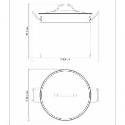 Caldeirão Tramontina Professional Aço Inox Com Tampa 28cm