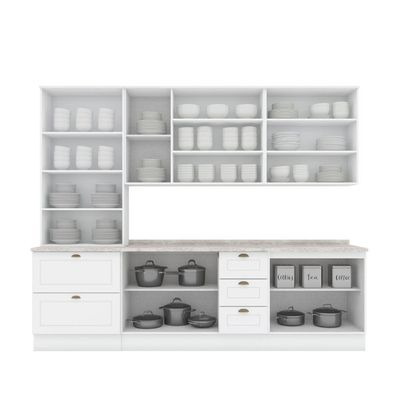 Cozinha Modulada 7 Peças 11 Portas 5 Gavetas Americana Henn Branco