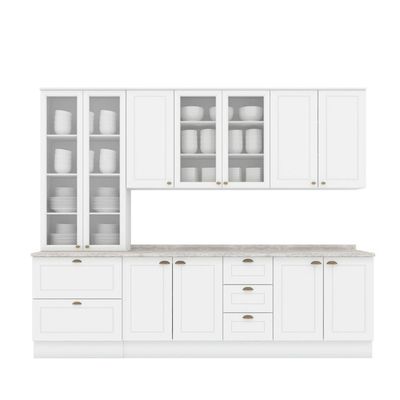 Cozinha Modulada 7 Peças 11 Portas 5 Gavetas Americana Henn Branco