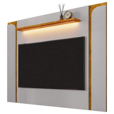 Rack Para Sala Orgânico Suy com Painel Para TV 75 Pol Maresca B02 Off White Naturalle - Lyam Decor