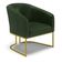 Poltrona Decorativa Industrial Dourado Stella Sintético PU Verde D03 - D'Rossi
