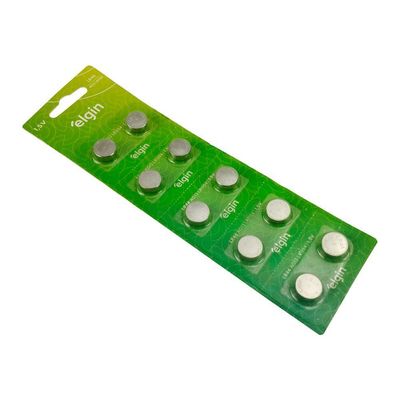 Bateria Lr44, Ag13, Lr1154 Elgin Pilha Alcalina Original - 5 Cartelas