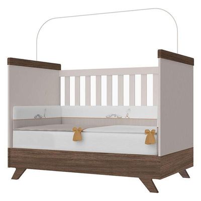 Berço Americano Vitória E Guarda Roupa Infantil Retrô Maya Off White Carvalho Com Colchão Gazin – Carolina