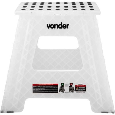 Banqueta Plástica Dobrável 360 Mm Transparente Vonder