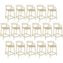 Kit 16 Banquetas Média Allegra 66cm Design Cozinha/bancada - Nude