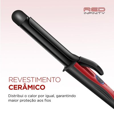 Escova Modeladora de Cachos Red Infinity Mondial EM12 Bivolt Bivolt