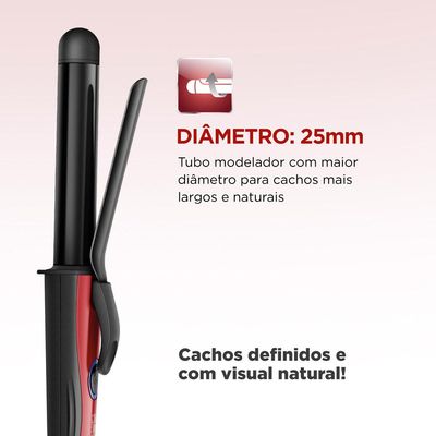 Escova Modeladora de Cachos Red Infinity Mondial EM12 Bivolt Bivolt
