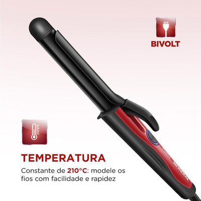 Escova Modeladora de Cachos Red Infinity Mondial EM12 Bivolt Bivolt